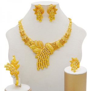 תכשיטים בזול סט תכשיטים מיוחדת שרשרת סט תכשיטי זהב עגילי לנשים